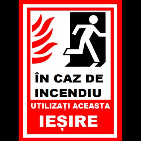 Placuta in caz de incendiu utilizati aceasta iesire